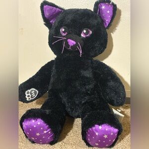 Black and Purple Plush Build a bear cat